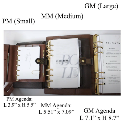 2026 fits Louis Vuitton LV PM Agenda: Tabbed Insert Calendar