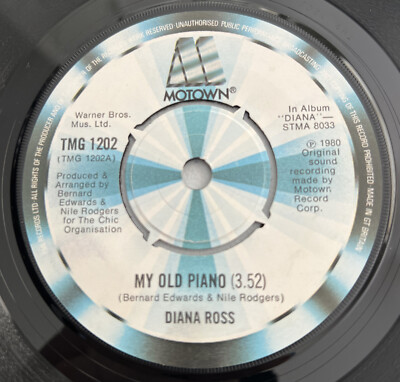 DIANA ROSS My Old Piano b/w Where Did We Go Wrong 7'' 45rpm Motown TMG1202 VG+