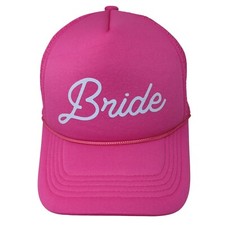 Bride Snapback Trucker Hat Pink One Size Adjustable Lightweight Mesh Back Rope