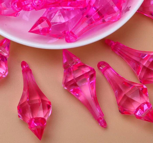 100Pcs/lot 18*46mm Hanging Pendant Diamond Drop Chandelier Acrylic Crystal Bead - Picture 10 of 35