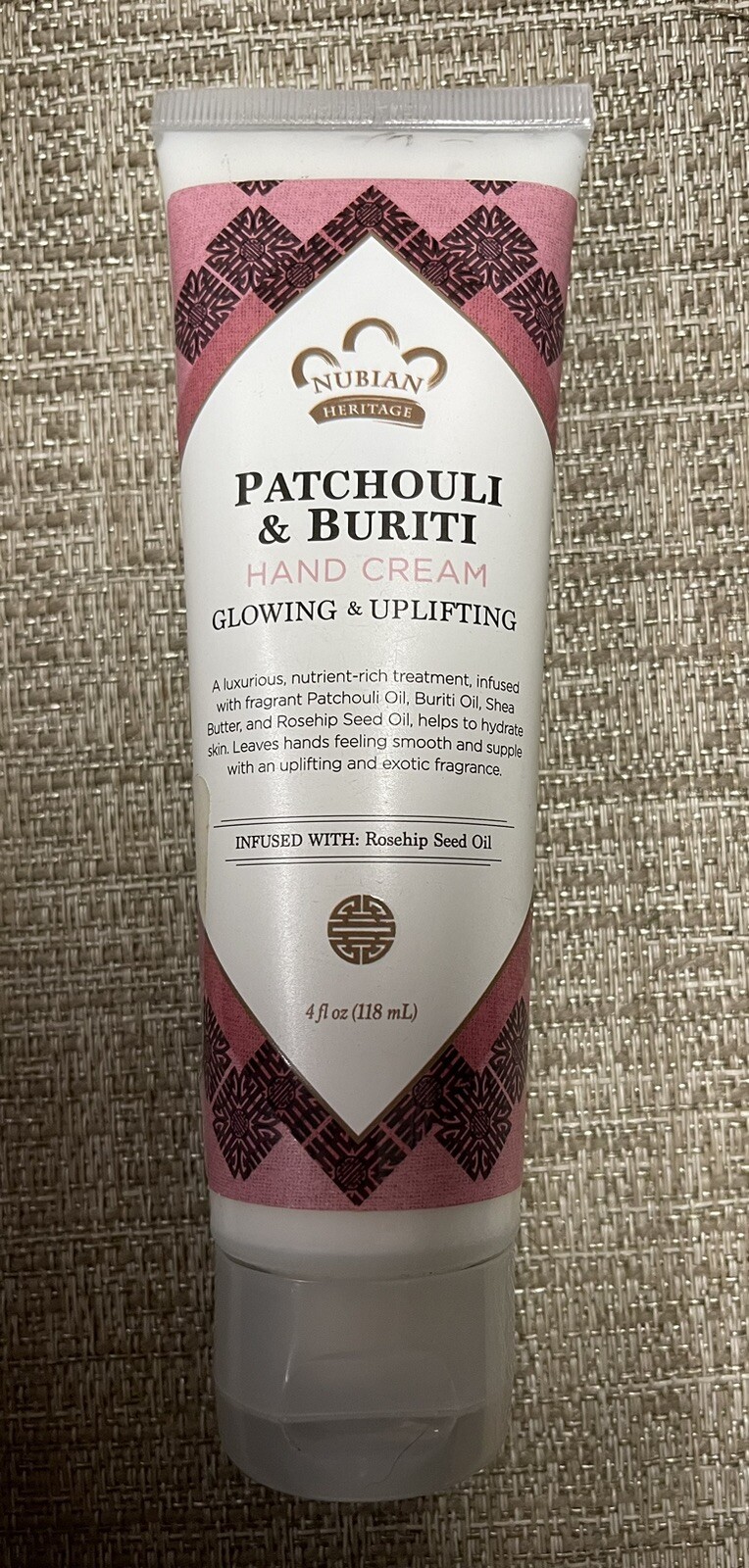Nubian Heritage Patchouli & Buriti Hand Cream 4 oz Luxurious Nutrient-Rich