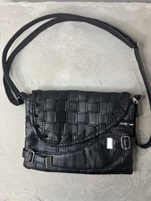 Borsa vintage anni 90 Calvin Klein pelle intrecciata - ferramenta argento - borsa western