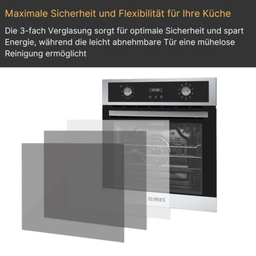 KB-ELEMENTS Autarkes Herdset 70L Einbaubackofen 60cm + 60cm Induktionskochfeld - Bild 3 von 13