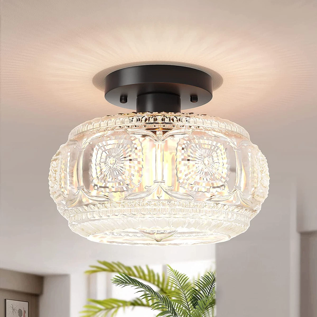 Globe semi sale flush ceiling light