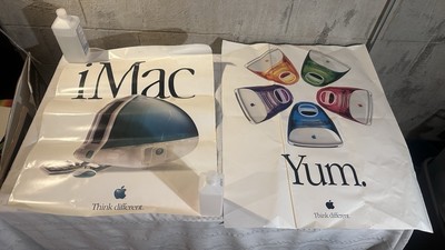 Vintage Apple iMac Think Different Yum Posters 31x24 28x22 See Pics READ