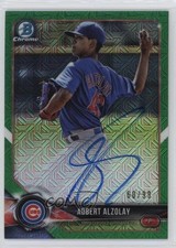 2018 Bowman Mega Box Chrome Mojo Refractor Green 60/99 Adbert Alzolay Auto 13iq