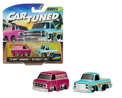 CarTuned 2-Pack Series 4 Beach Cruisers 1979 GMC Vandura & 1987 Chevy C10 1:64