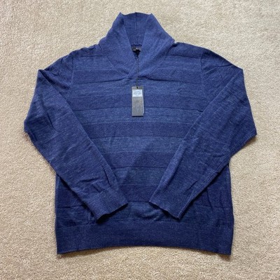 Marc Anthony Men's Hoodie XL Navy Blue 100% Cotton Pullover Sweater