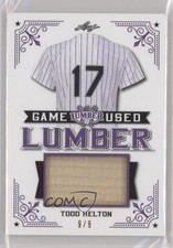 2021 Leaf Lumber Game Used Lumber Purple 9/9 Todd Helton #GUL-98 HOF 0f4