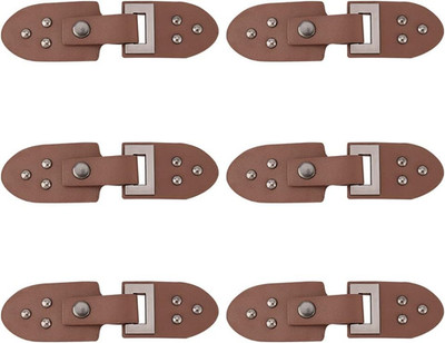 6 Pairs Leather Sew-On Toggles Closures Coconut Brown PU Leather Snap Toggle wit