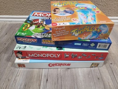 Lot Of 4 Board Games HasboroSonic Monopoly Tumble Minion Operation . Missing. 