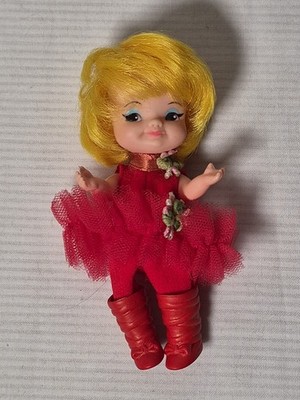 1969 Remco Betty Ballerina Finger Ding Doll Puppet Blonde with Boots