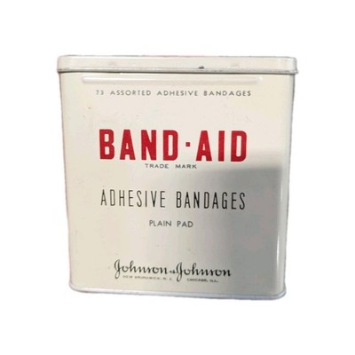 VINTAGE JOHNSON AND JOHNSON BAND AID TIN CONTAINER.  