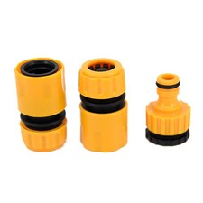 UK 3 Pcs 1/2 Hose Pipe Adapter Fitting Set Quick Garden Water Connector Adaptor