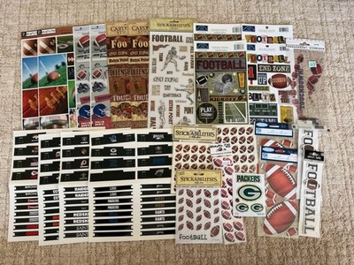 Lot of 24 Sheets Scrapbooking Stickers Football Themed NFL & Generic Helmets New