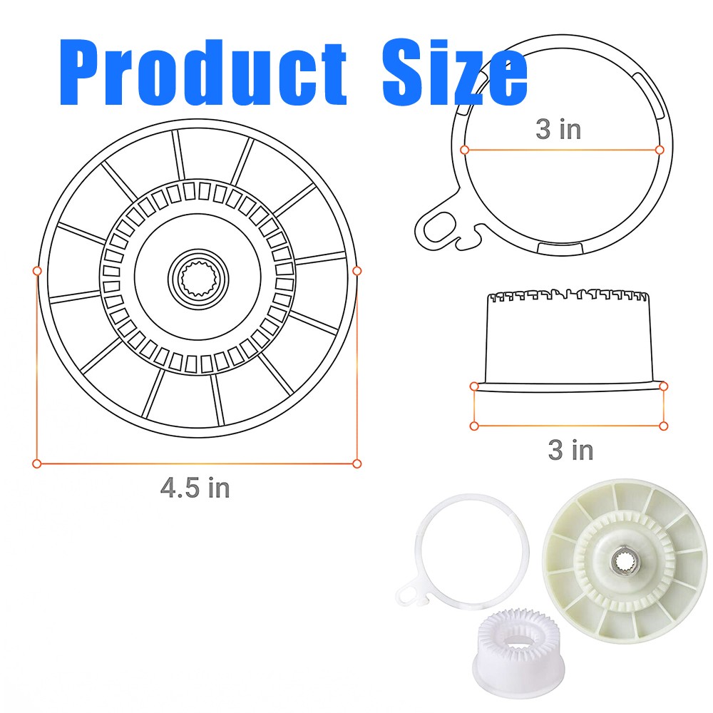 Fit Whirlpool W10006384 Washing Drive Belt & W10721967 Washer Pulley Clutch Kit