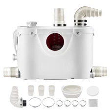 Macerator Pump 500W 29 GPM Flow 26 ft Head Lift Pump for Toilet Basement Sink