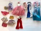 LOT VTG Barbie Clothing Accessories many snap closures Jumpsuit dress skirt wrap