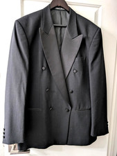 Pierre Balmain Paris Men's Tuxedo Wool Blazer Black Size 43 Long