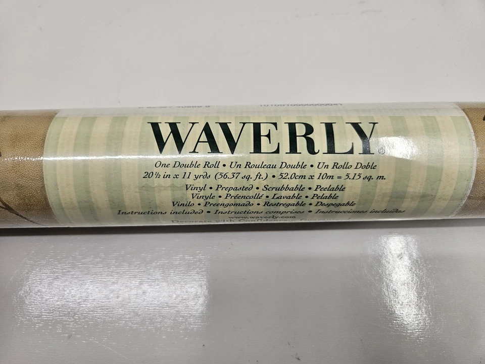 New Vtg Waverly Wallpaper Garden Days Trail Beige Floral Print 8 Double Rolls - Image 2 of 4