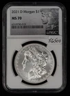 2021-D $1 Silver Morgan Dollar - Denver - Perfect NGC MS 70 - SKU-X6500