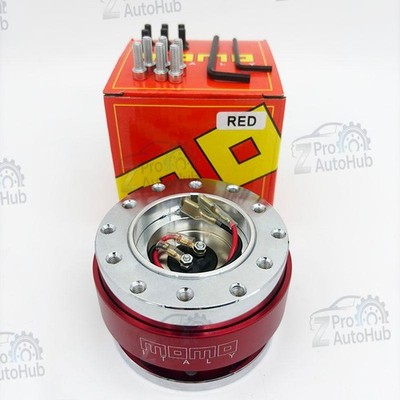 MOMO RED Quick Release Steering Wheel Hub Adapter Snap Off Boss Kit Universal US
