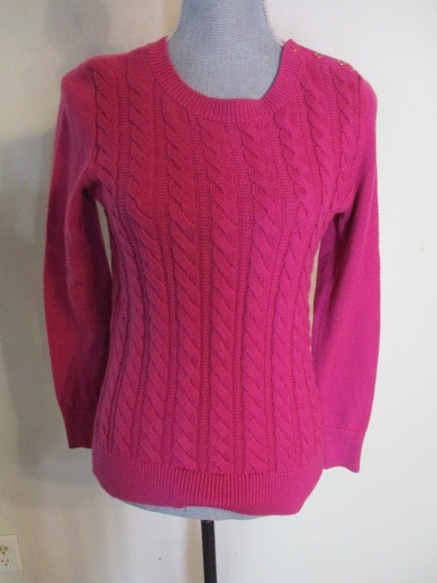 Talbots Cable Knit Button Detailing on Shoulder C… - image 1