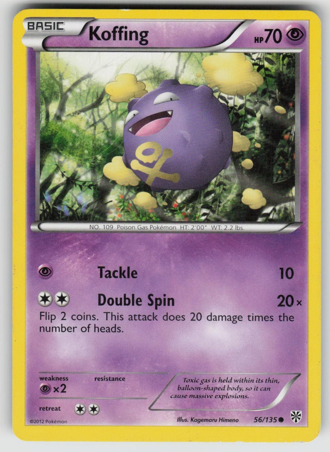 Koffing 56/135 Common Plasma Storm Pokemon Near Mint