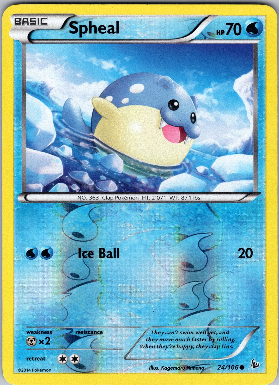 Spheal 24/106 XY - Flashfire Pokemon TCG LP-NM