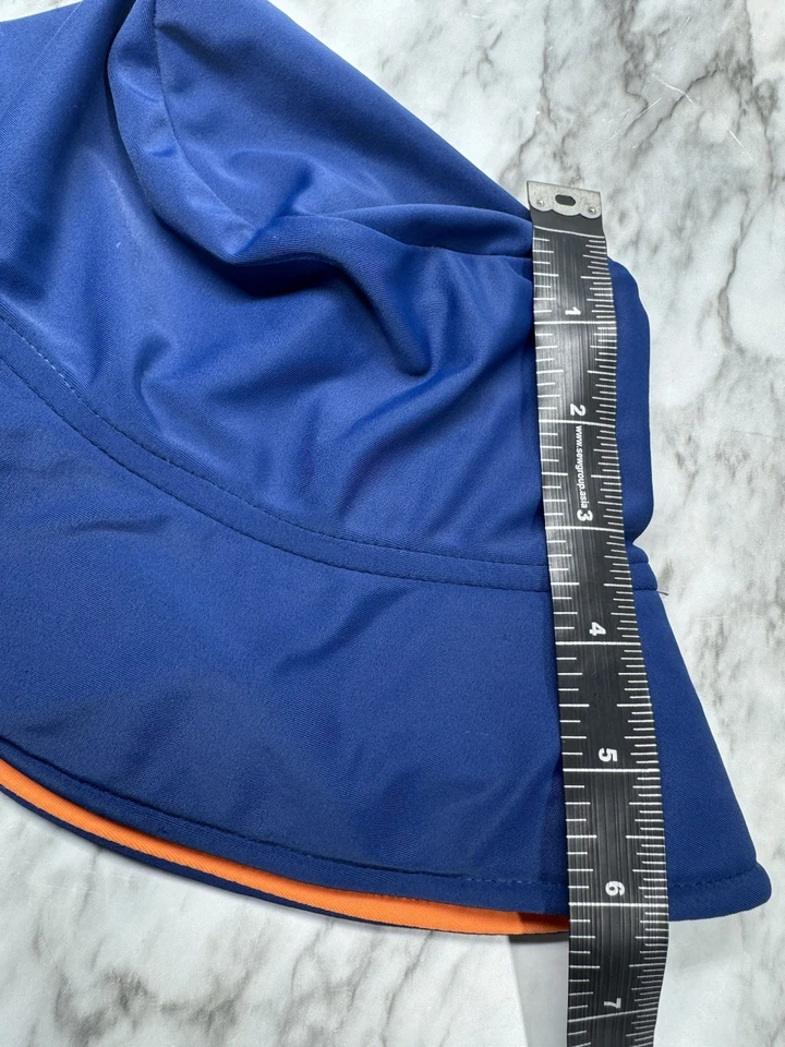 Sombrero para el sol The Flap Happy Floppy Baby azul talla grande 12-24 meses correa para la barbilla UPF 50+ Foto 3 de 4