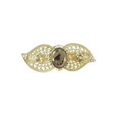 Vintage Watermark Leaf Barrette Hair Accessory Gold