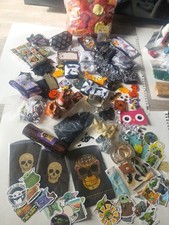 Huge HALLOWEEN craft Lot Ribbon Embellishments Mixed Party Supply Stamps Decor