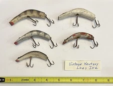 Lot Of 5 VINTAGE Fishing Lures Kautzky Lazy Ike 2 3