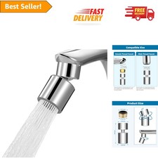 NSF Certified 360  Chrome Twist Kitchen Faucet Aerator with Dual-Spray Options