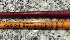 Vintage Bakelite Caruso Restaurants NY Advertising Swizzle Sticks Stirrers Pair