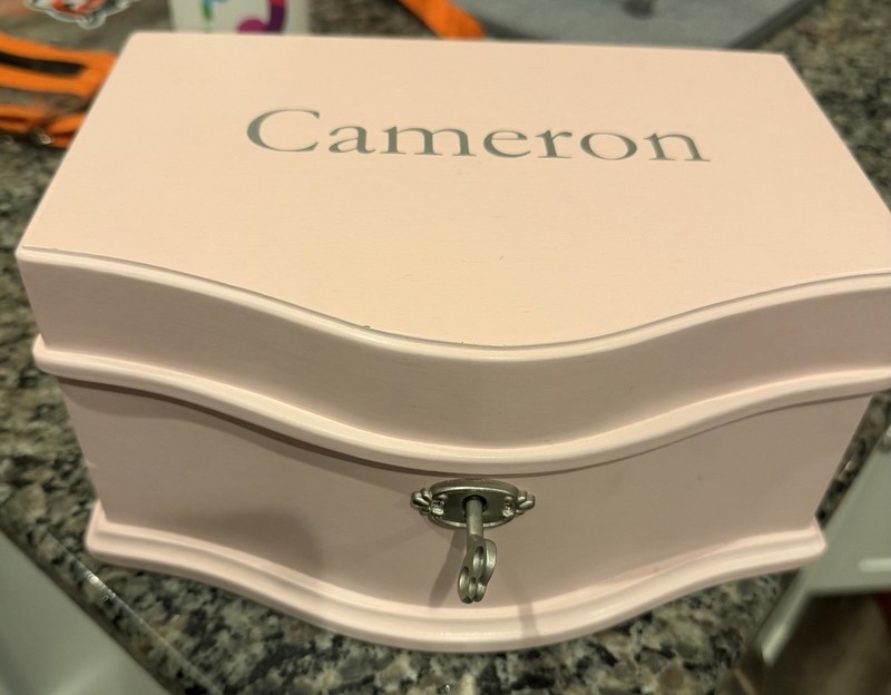 Pottery Barn KIds Abigail Pink Ballerina Windup Ribbon Personalized “Cameron”
