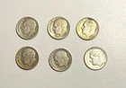 LOT OF (6) Circulated U.S. Silver Franklin Roosevelt Dimes  1948-1959