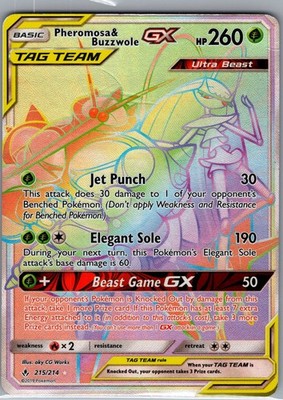 Pheromosa & Buzzwole GX 215/214 - SM: Unbroken Bonds - Full Art Secret Rare (MP)