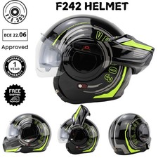 CASCO MODULARE MENTONIERA REVERSIBILE F242 REVO FLUO ECE 22.06 OMOLOGATO P/J