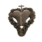 Large Hand Carved Ornate Holy Sacred Heart Antique