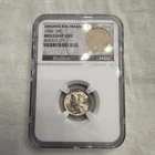 1944 Mercury Dime 10c NGC Brilliant Uncirculated With "Original Bag Fragment"