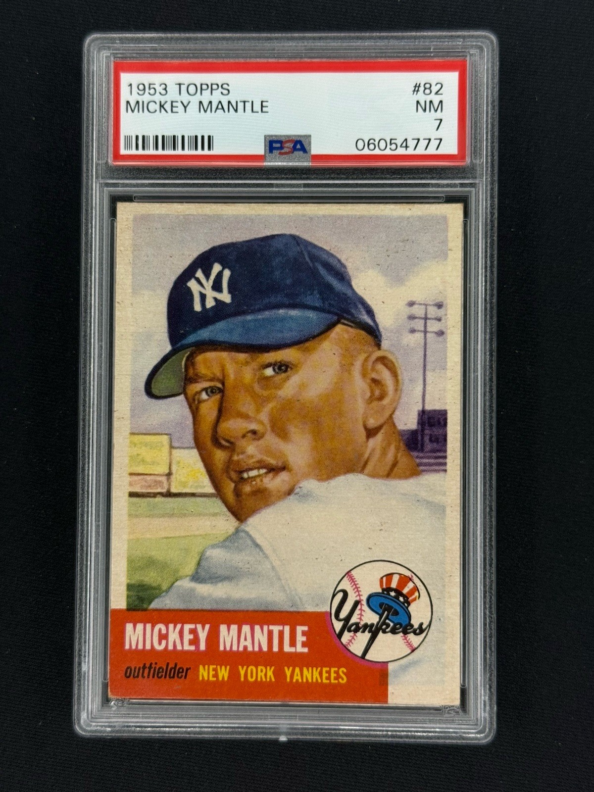 1953 TOPPS MICKEY MANTLE #82 PSA NM 7 CENTERED NEW HOLDER