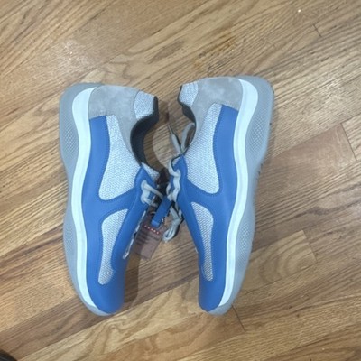 PRADA Blue Gray White Leather Mesh Low Top Lace Up Athletic Sneakers. Sz9.5 PRADA Blue Gray White Leather Mesh Low Top Lace Up Athletic  main image 2