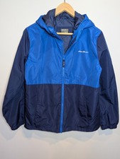 Eddie Bauer Youth Size L 14/16 Blue Colorblock Raincoat Wind Breaker