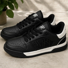AMIRI Herren Sneaker Low Top Schwarz/Weiß Schnürung Freizeit EU 44