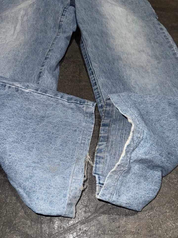 Pantalones de mezclilla de carpintero de colección Y2K holgados Raider lavado claro calce relajado 34X32 pierna ancha Foto 3 de 4