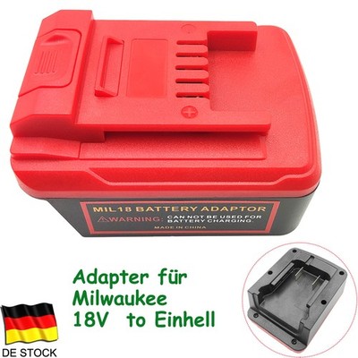 Akku Adapter für Milwaukee M18 auf für Einhell X-Change 18V Elektrowerkzeug