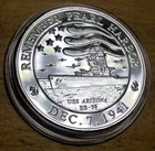 2005 USS Arizona Memorial - Remember Pearl Harbor - 1oz 999 Silver Round BOX/COA