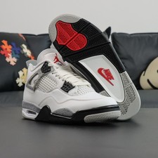 Jordan 4 "White Cement" Men's Retro Basketball Shoes Mid Top