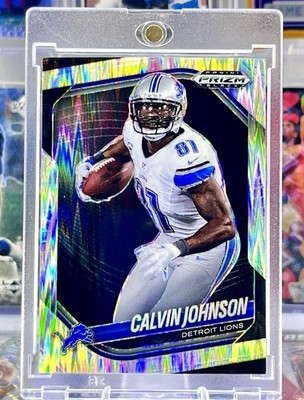 2025 Panini Calvin Johnson - Silver Holo Prizm /249 - Detroit Lions